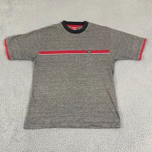 Vintage Union Bay Shirt Men L Gray Short Sleeve Ringer Tee